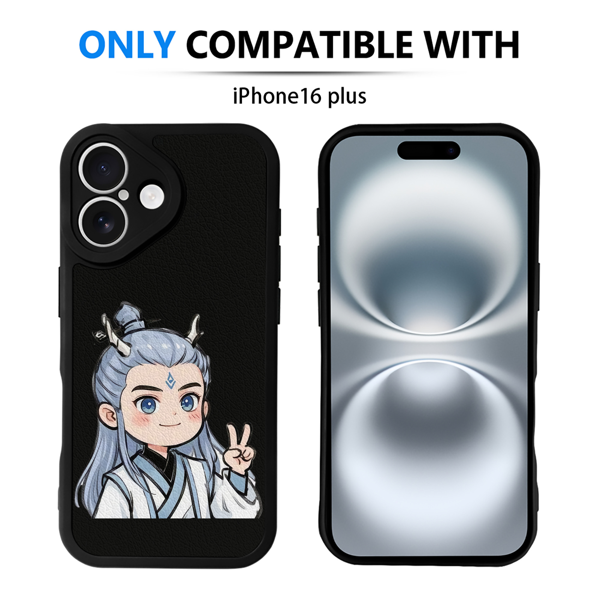 （画像用） Ne Zha 2 ナタ 魔童の大暴れ 【iPhone 16シリーズ対応】シリコンスマホケース（レザー調） 材質：シリコン